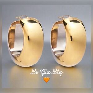 Lizzie Fortunato Authentic Women's Bubble Hoops Mixed Metal Earrings NWT